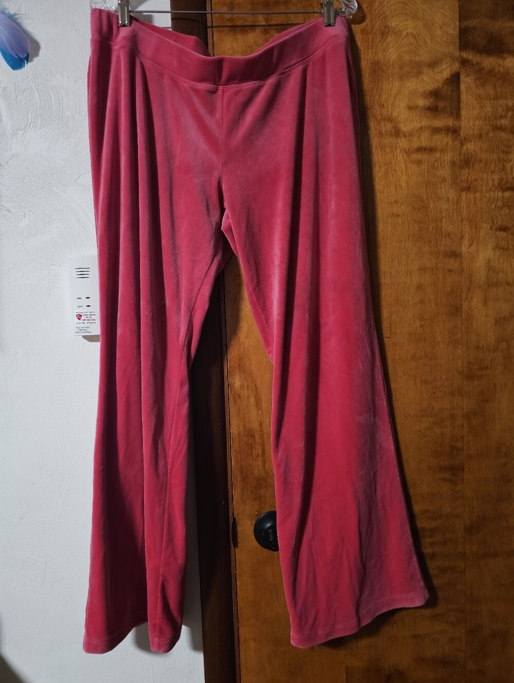 Juicy Couture Pink Velour Wide-Leg Sweatpants - Picture 2 of 7